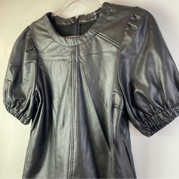 NWT 7 for All Mankind Short Sleeve Faux Leather Top Sz: XS - Picture 3 of 14